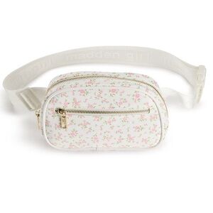 Madden Girl White and Pink Floral Fanny Pack Belt Bag - NEW